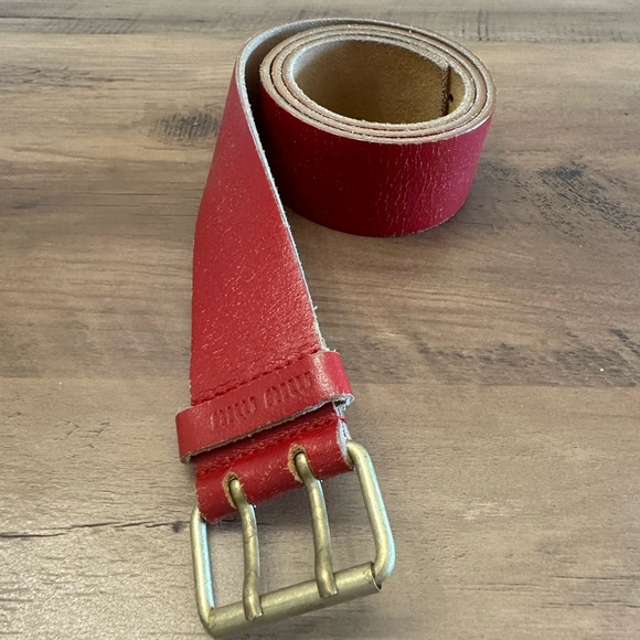 Authentic Vintage Miu Miu Red Leather Belt - Picture 6 of 9
